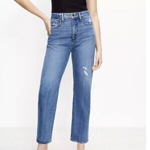 Ann Taylor LOFT Women's The 90's High Waist Straight Denim Jeans Size 29 Blue